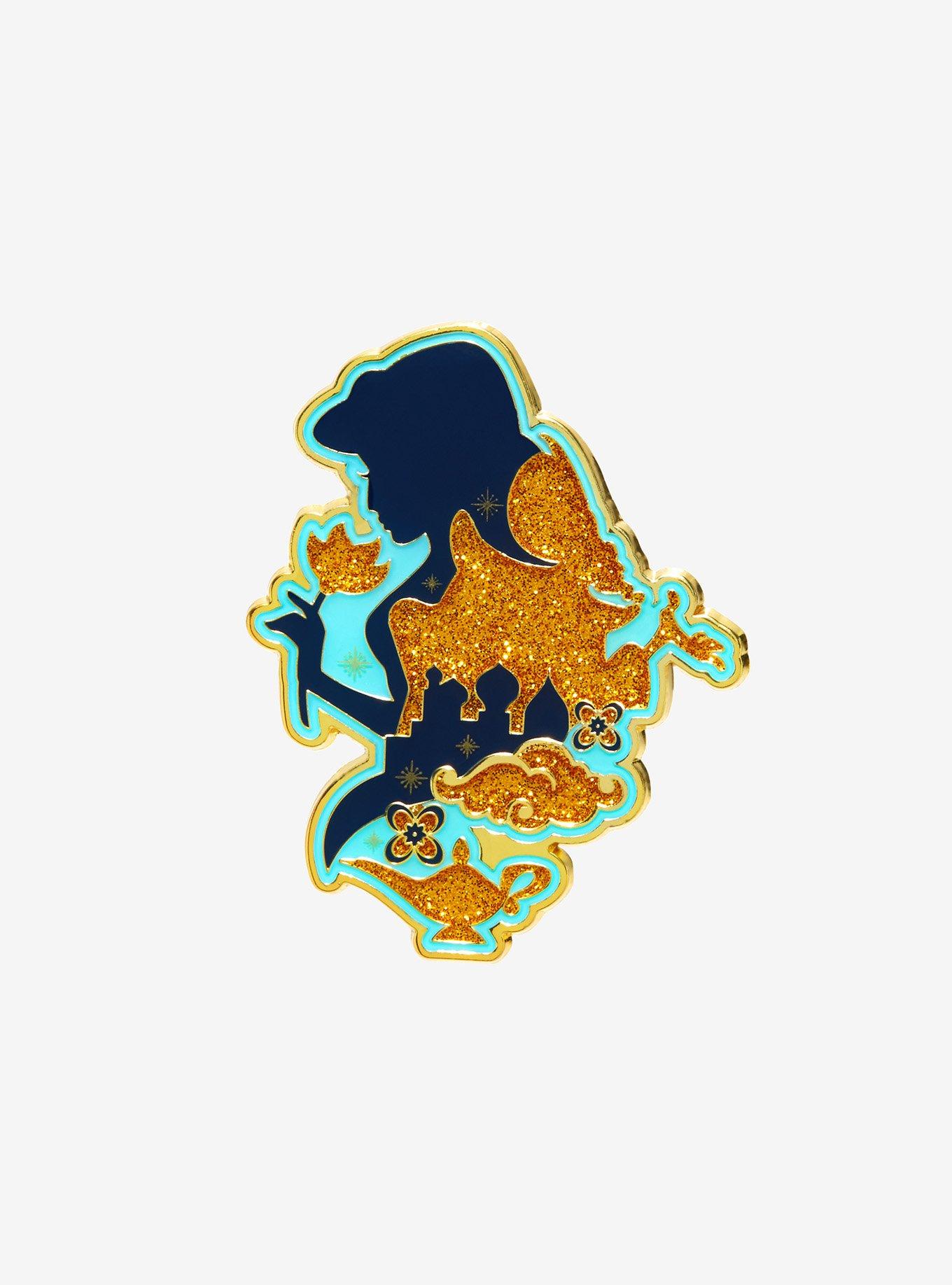 Loungefly Disney Aladdin Jasmine Silhouette Glitter Enamel Pin - BoxLunch Exclusive, , hi-res