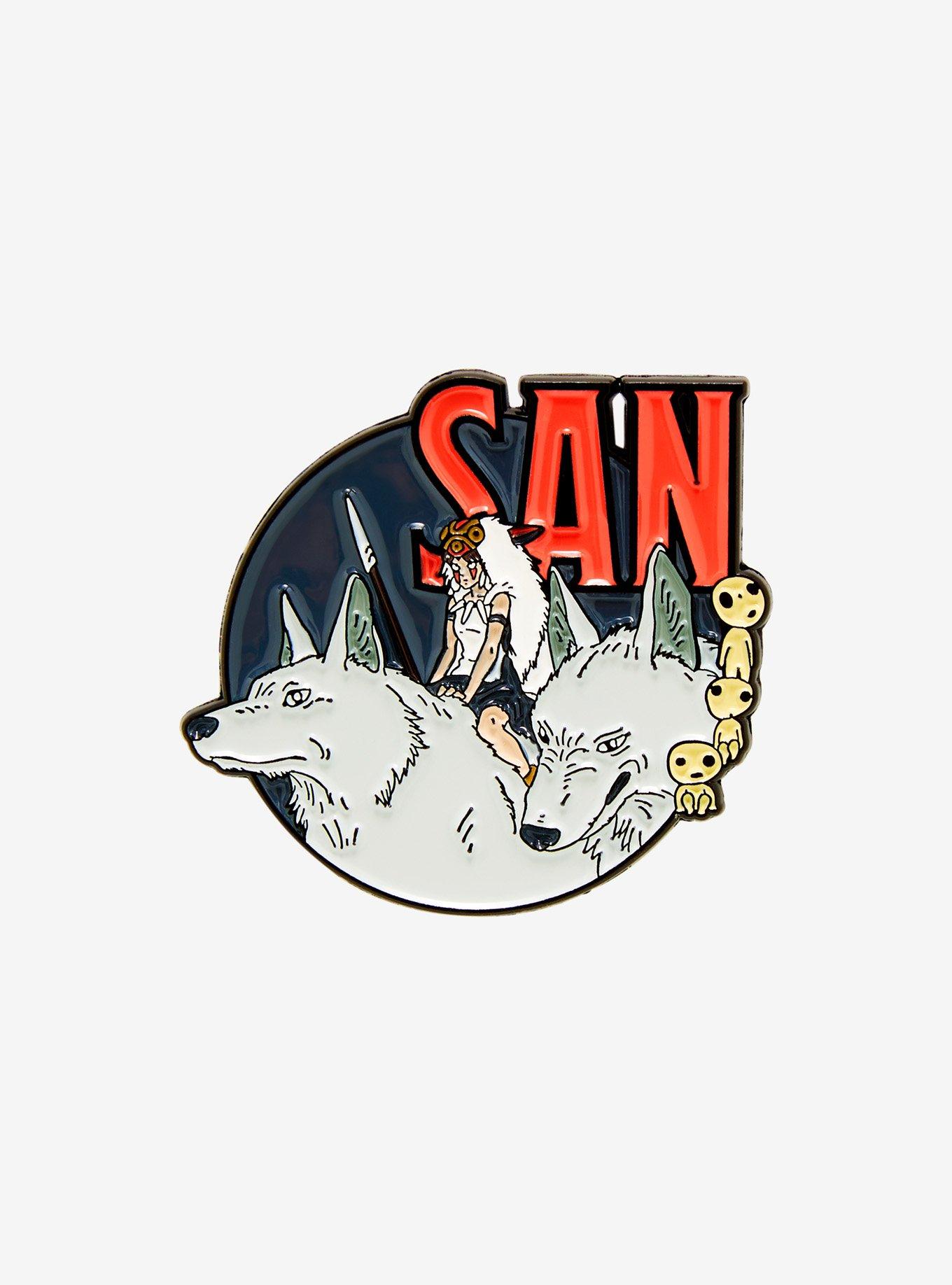 Studio Ghibli Princess Mononoke San & Wolves Enamel Pin - BoxLunch Exclusive, , hi-res
