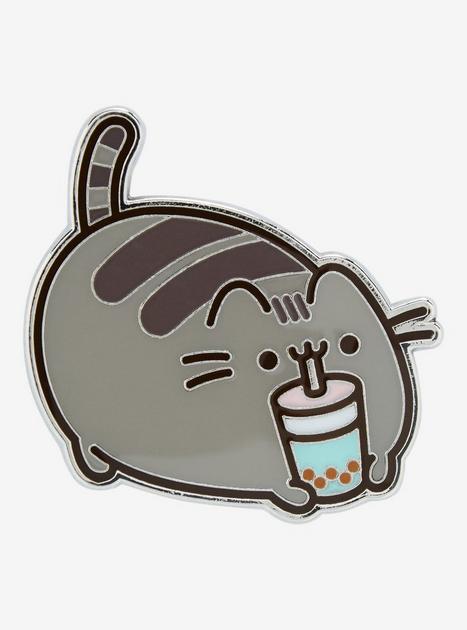 Kawaii Pusheen Cat With Dad Pusheen The Cat Boba Enamel Pin
