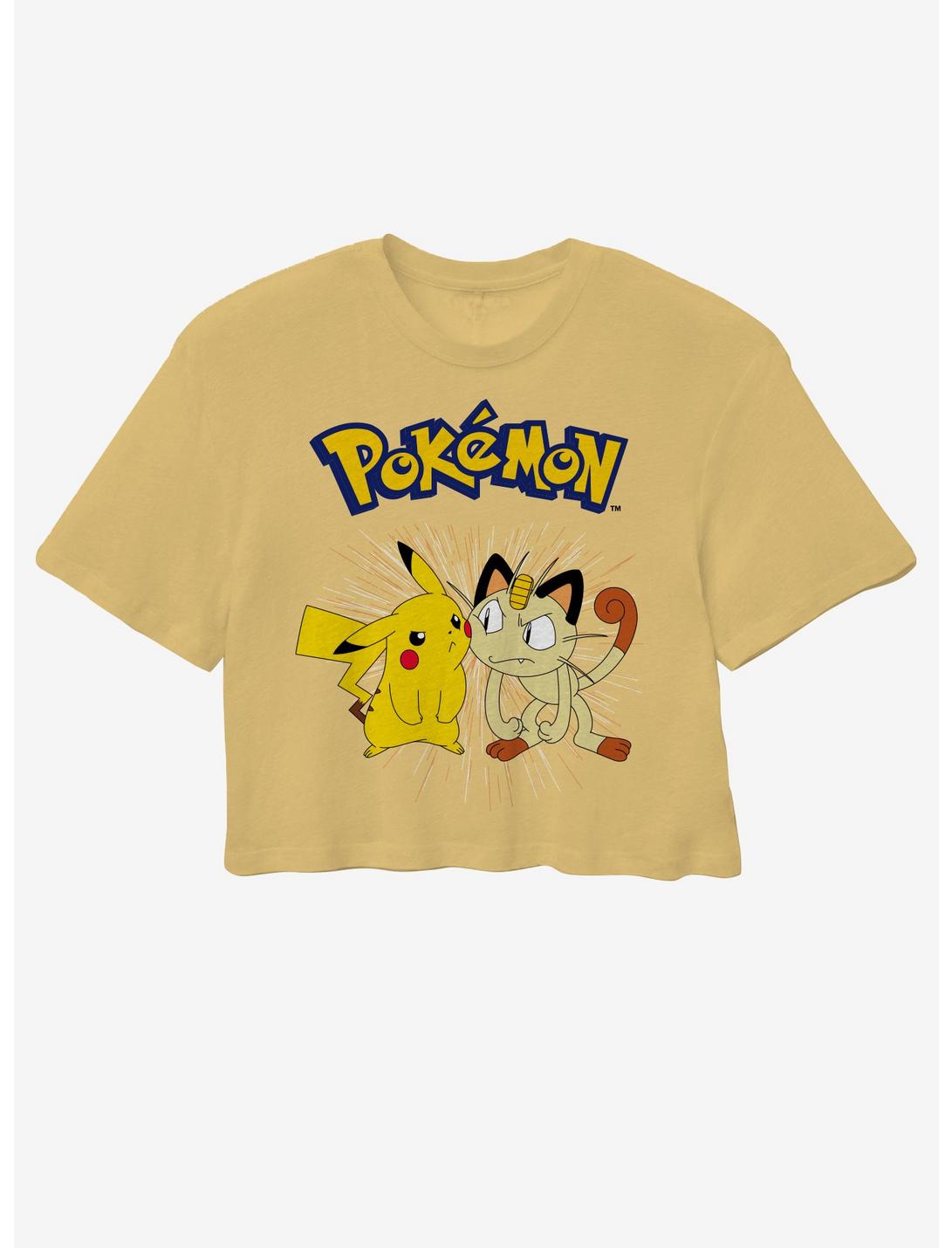 Pokemon Pikachu & Meowth Girls Crop T-Shirt, MULTI, hi-res