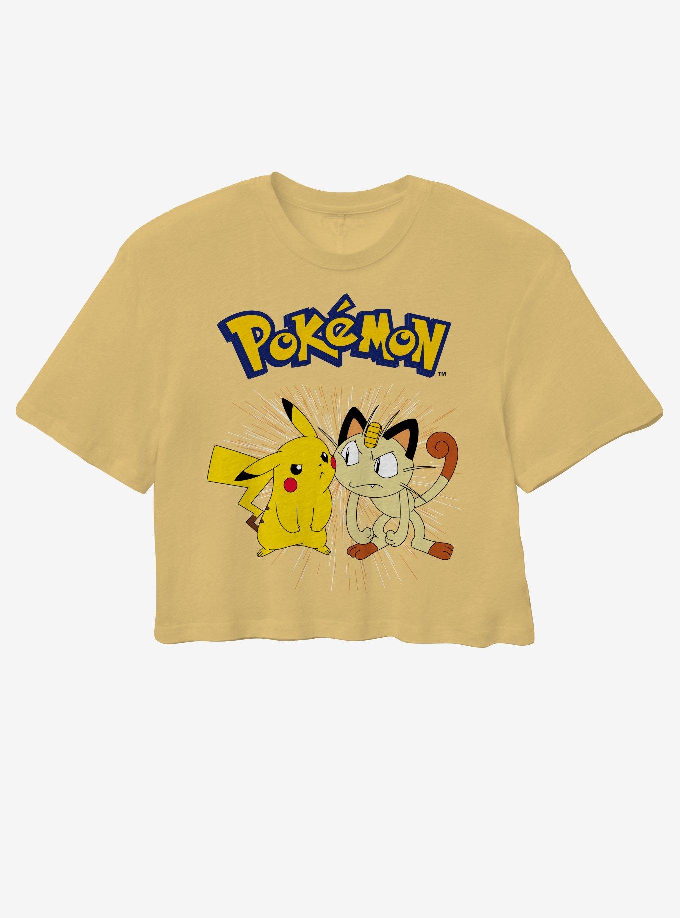 Pokemon Pikachu & Meowth Girls Crop T-Shirt, MULTI, hi-res