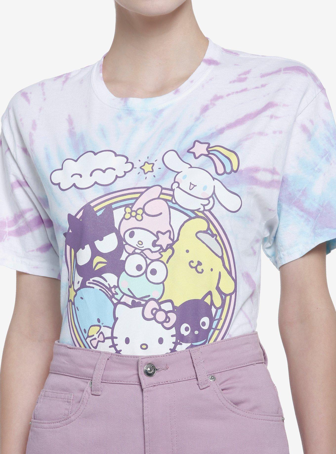 Hello Kitty And Friends Pastel Tie-Dye Boyfriend Fit Girls T-Shirt