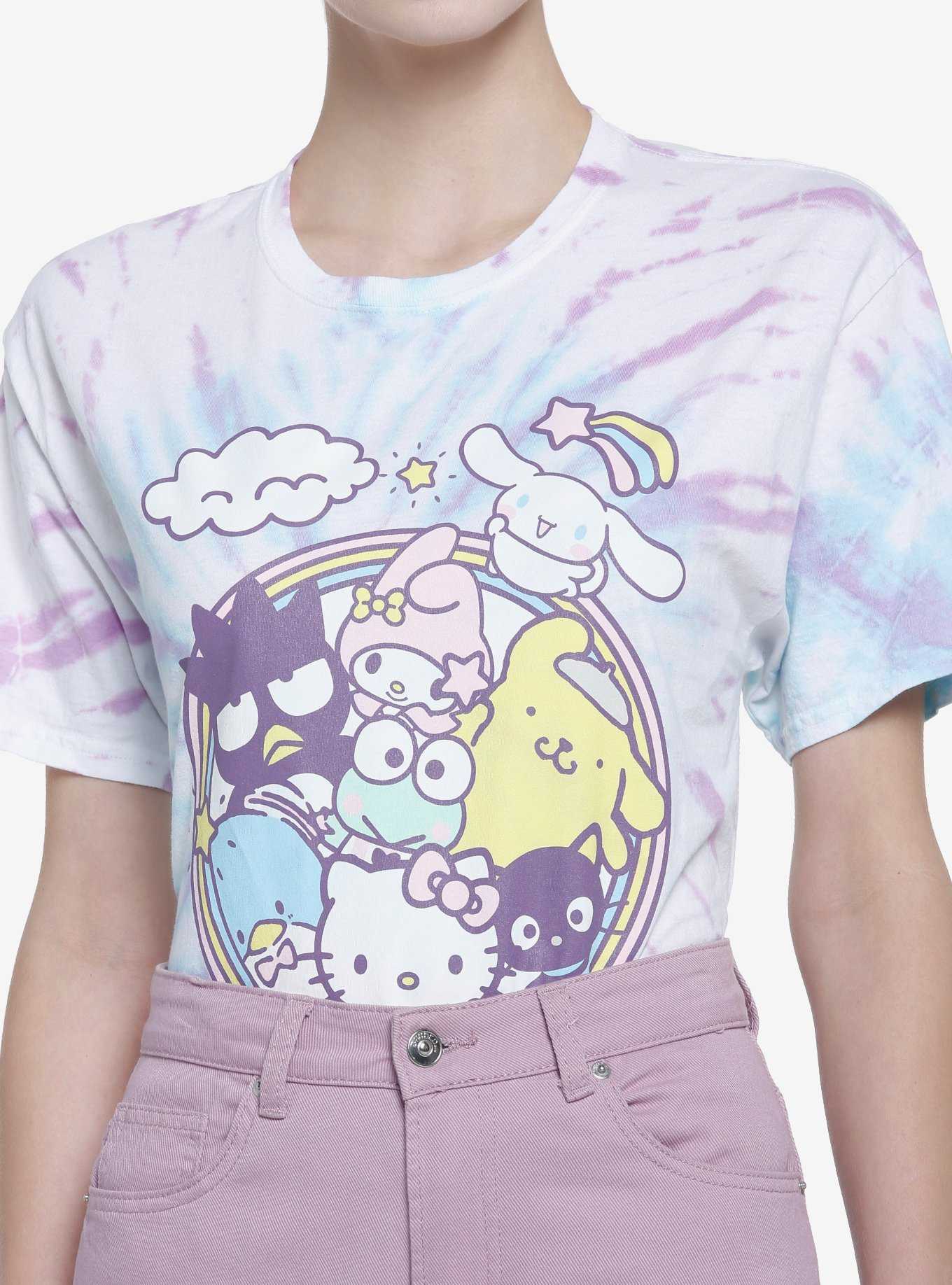 Hello Kitty And Friends Pastel Tie-Dye Boyfriend Fit Girls T-Shirt, , hi-res