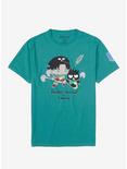 Sanrio Hello Kitty and Friends x Attack on Titan Badtz-Maru & Levi T-Shirt - BoxLunch Exclusive, GREEN, hi-res