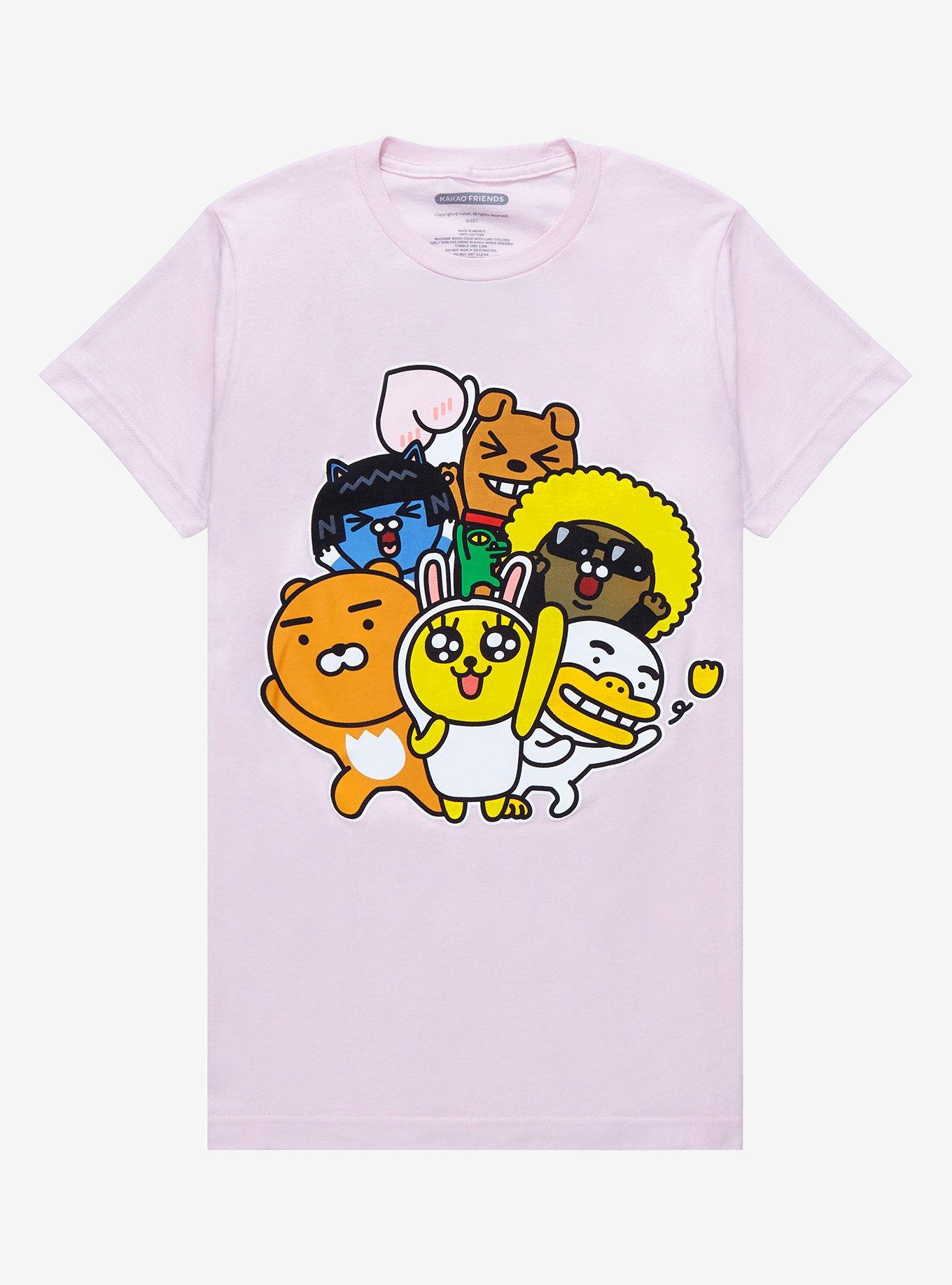 Kakao Friends Characters Pastel Boyfriend Fit Girls T-Shirt