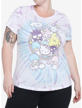 Hello Kitty And Friends Pastel Tie-Dye Boyfriend Fit Girls T-Shirt Plus Size, , hi-res