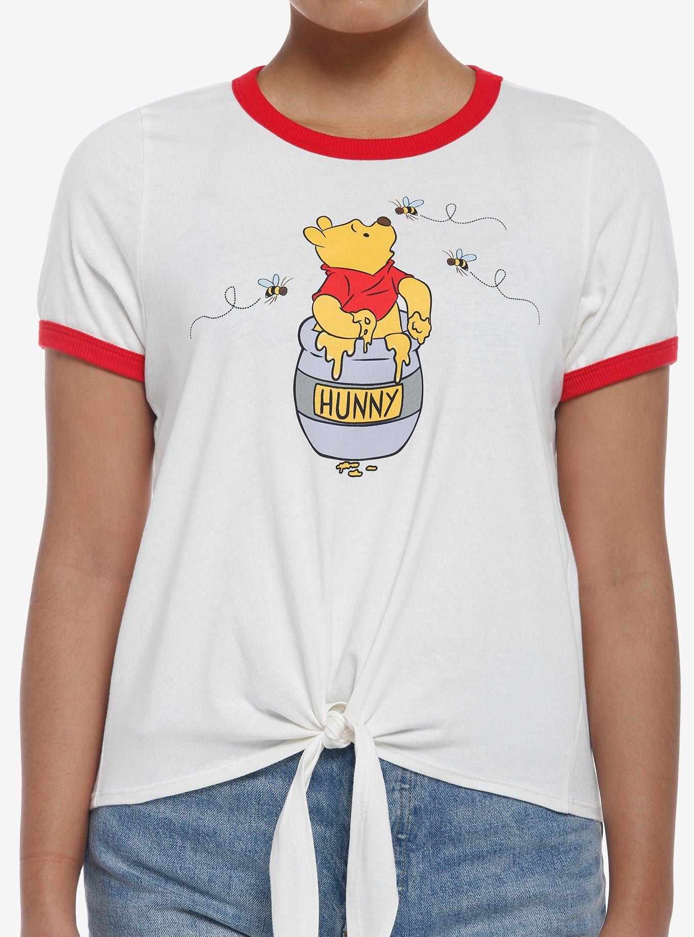 Disney Winnie The Pooh Tie-Front Girls Ringer T-Shirt, MULTI, hi-res