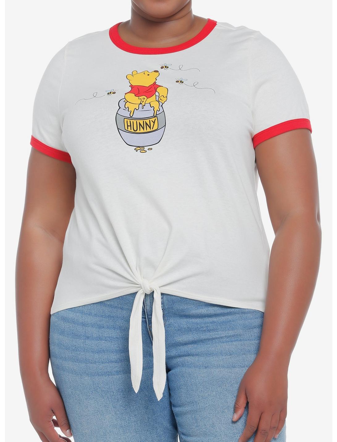 Disney Winnie The Pooh Tie-Front Girls Ringer T-Shirt Plus Size, MULTI, hi-res