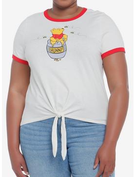 Disney Winnie The Pooh Tie-Front Girls Ringer T-Shirt Plus Size, , hi-res
