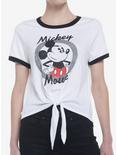 Disney Mickey Mouse Tie-Front Girls Ringer T-Shirt, MULTI, hi-res