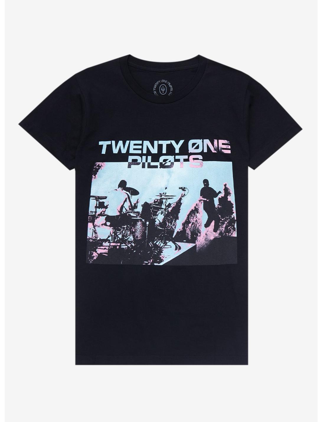 Twenty One Pilots Live Performance Boyfriend Fit Girls T-Shirt, BLACK, hi-res