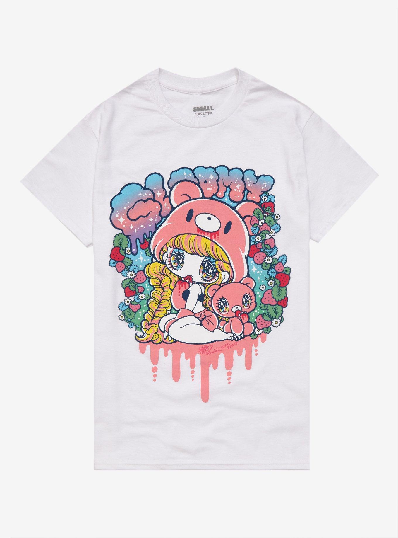 Gloomy Bear Girl Boyfriend Fit Girls T-Shirt By Yurie Sekiya