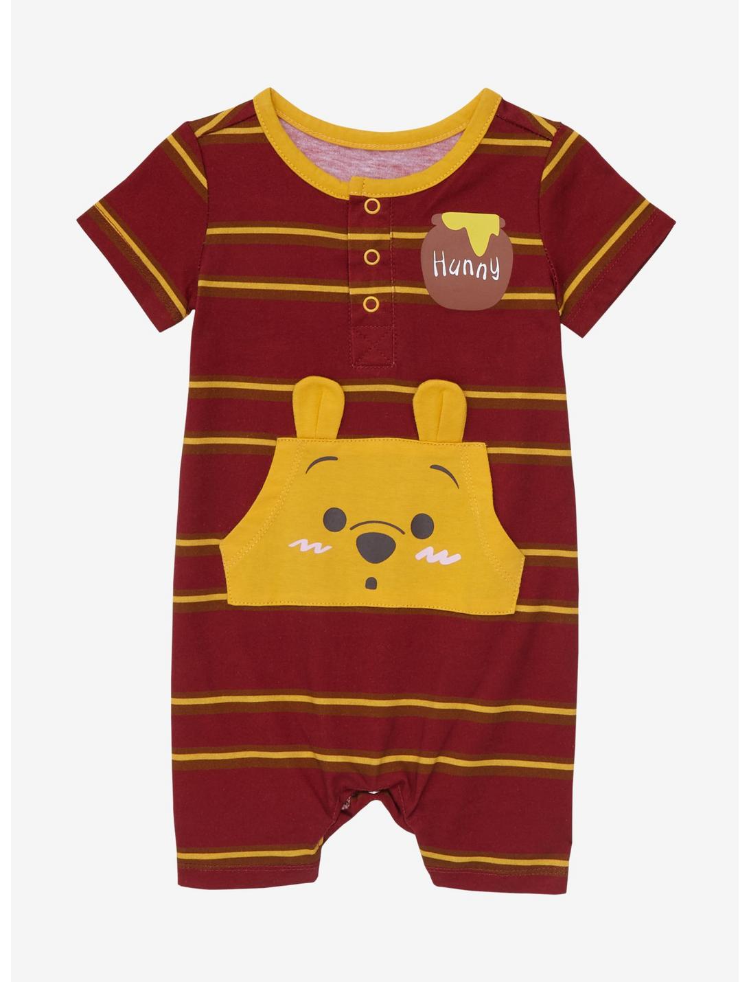 Our Universe Disney Winnie the Pooh Pocket One-Piece Romper - BoxLunch Exclusive, MAROON, hi-res