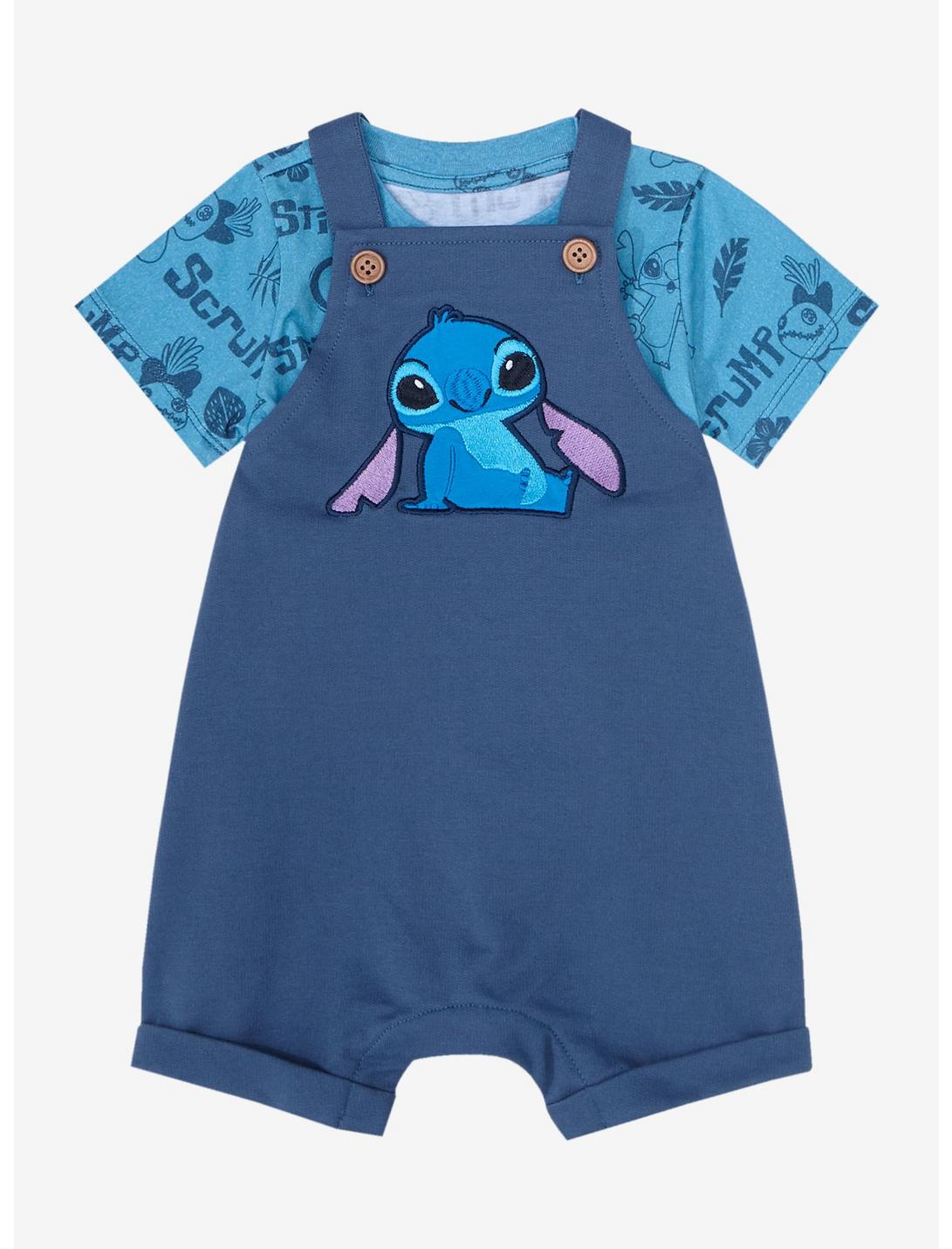Disney Lilo & Stitch Scrump and Stitch Infant Overall Set - BoxLunch Exclusive, NAVY, hi-res