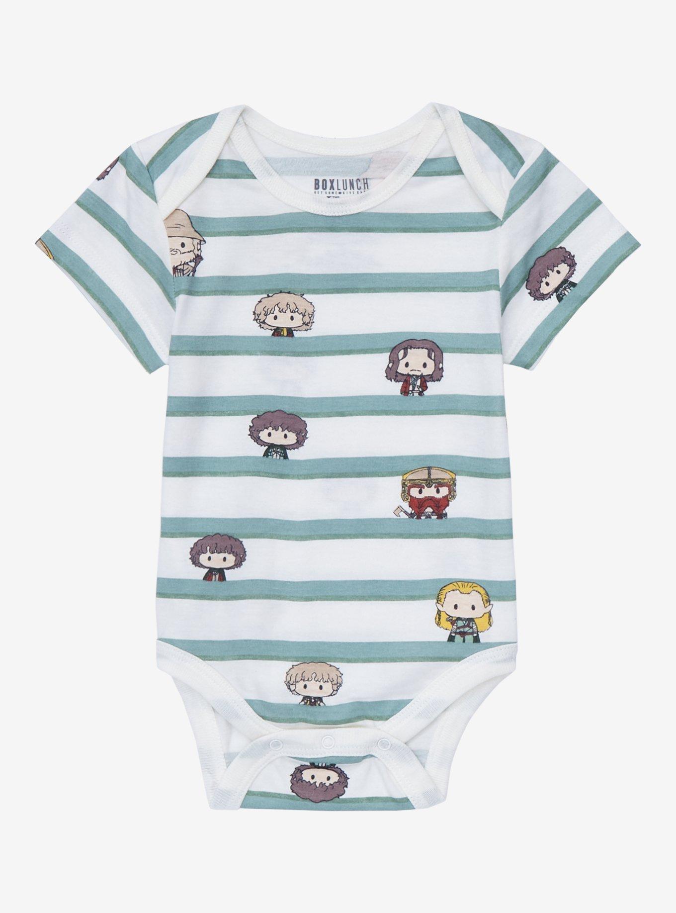 The Lord of the Rings Chibi Characters Striped Infant One-Piece - BoxLunch Exclusive, BEIGE, hi-res