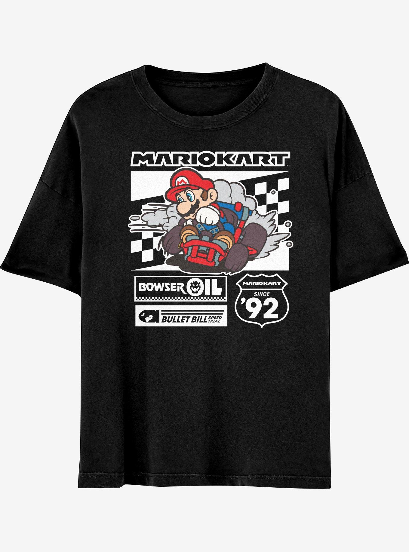 Mario Kart Drift Icons Boyfriend Fit Girls T-Shirt, MULTI, hi-res