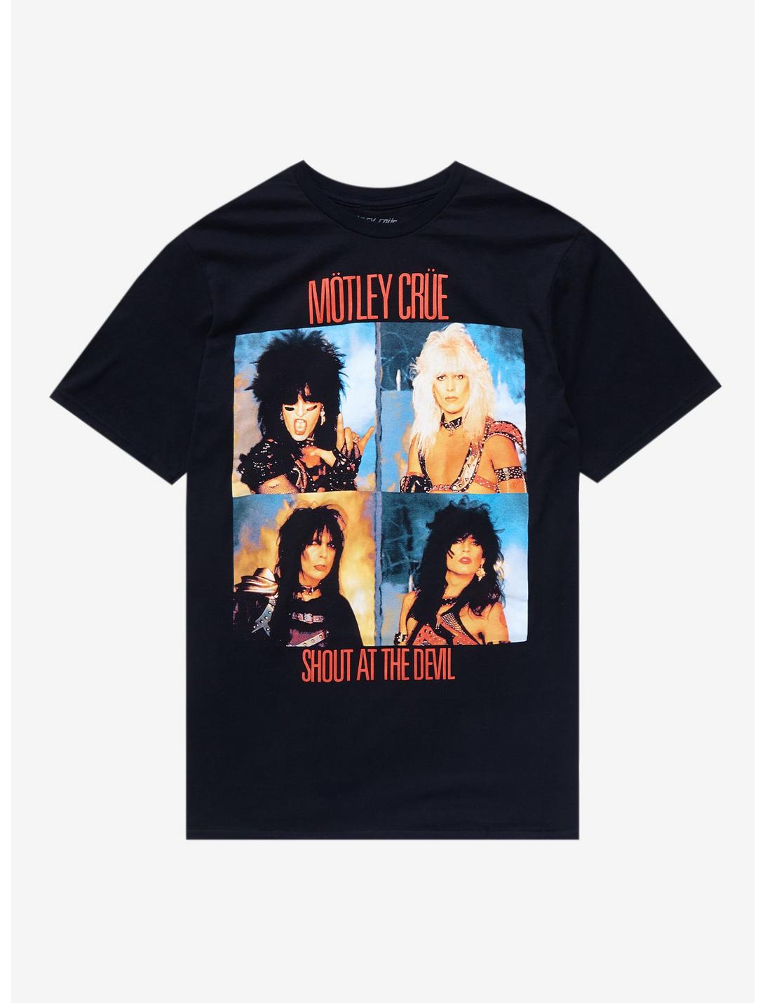 Motley Crue Shout At The Devil Album Cover T-Shirt, BLACK, hi-res
