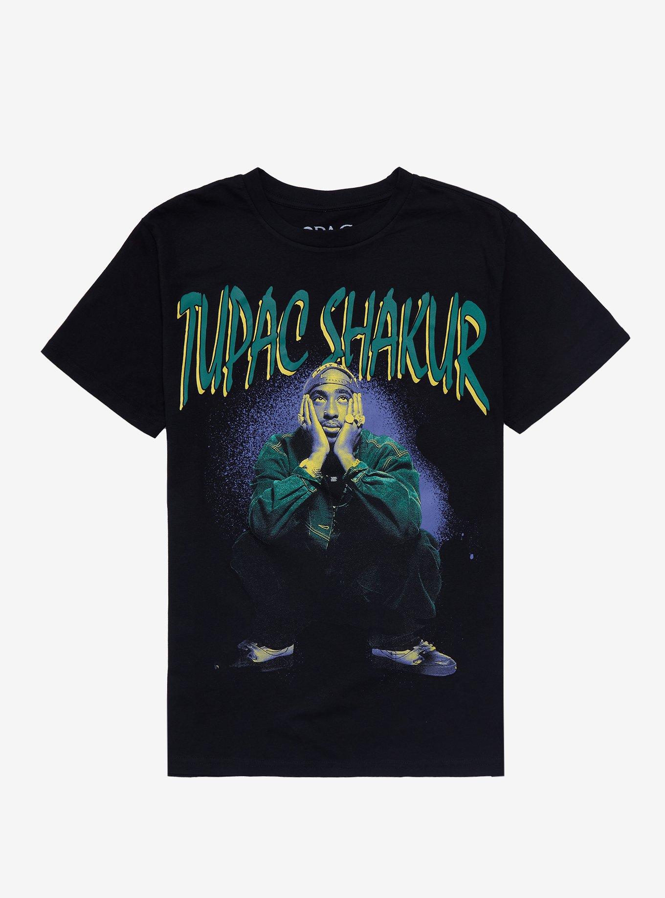 Tupac Shakur Portrait T-Shirt, BLACK, hi-res