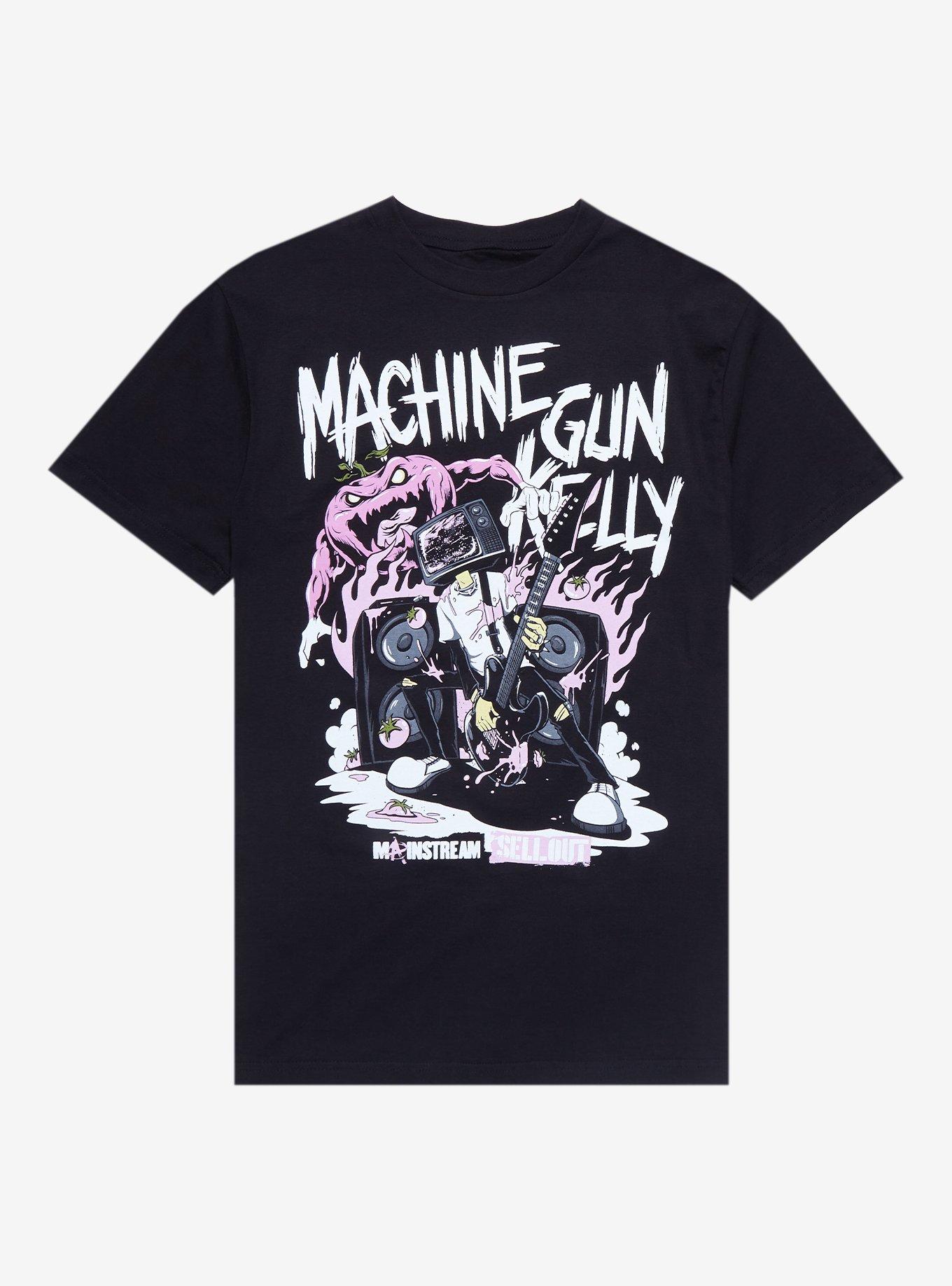 Machine Gun Kelly Mainstream Sellout TV Head T-Shirt, BLACK, hi-res