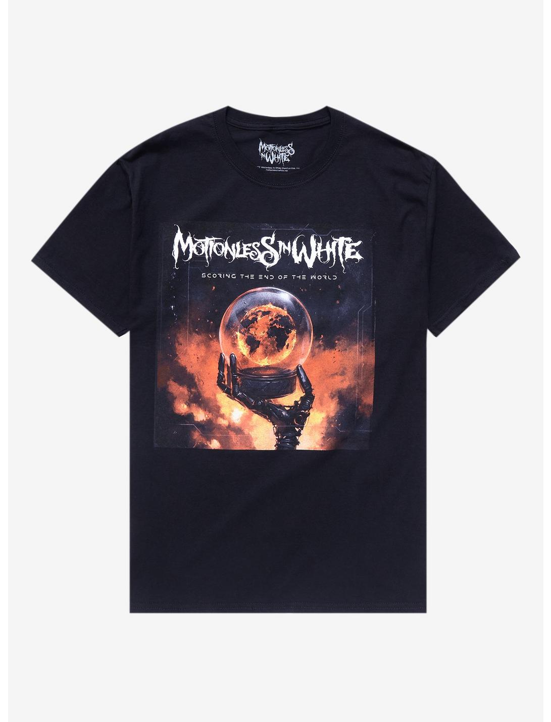 Motionless In White Scoring The End Of The World Album Cover T-Shirt, BLACK, hi-res