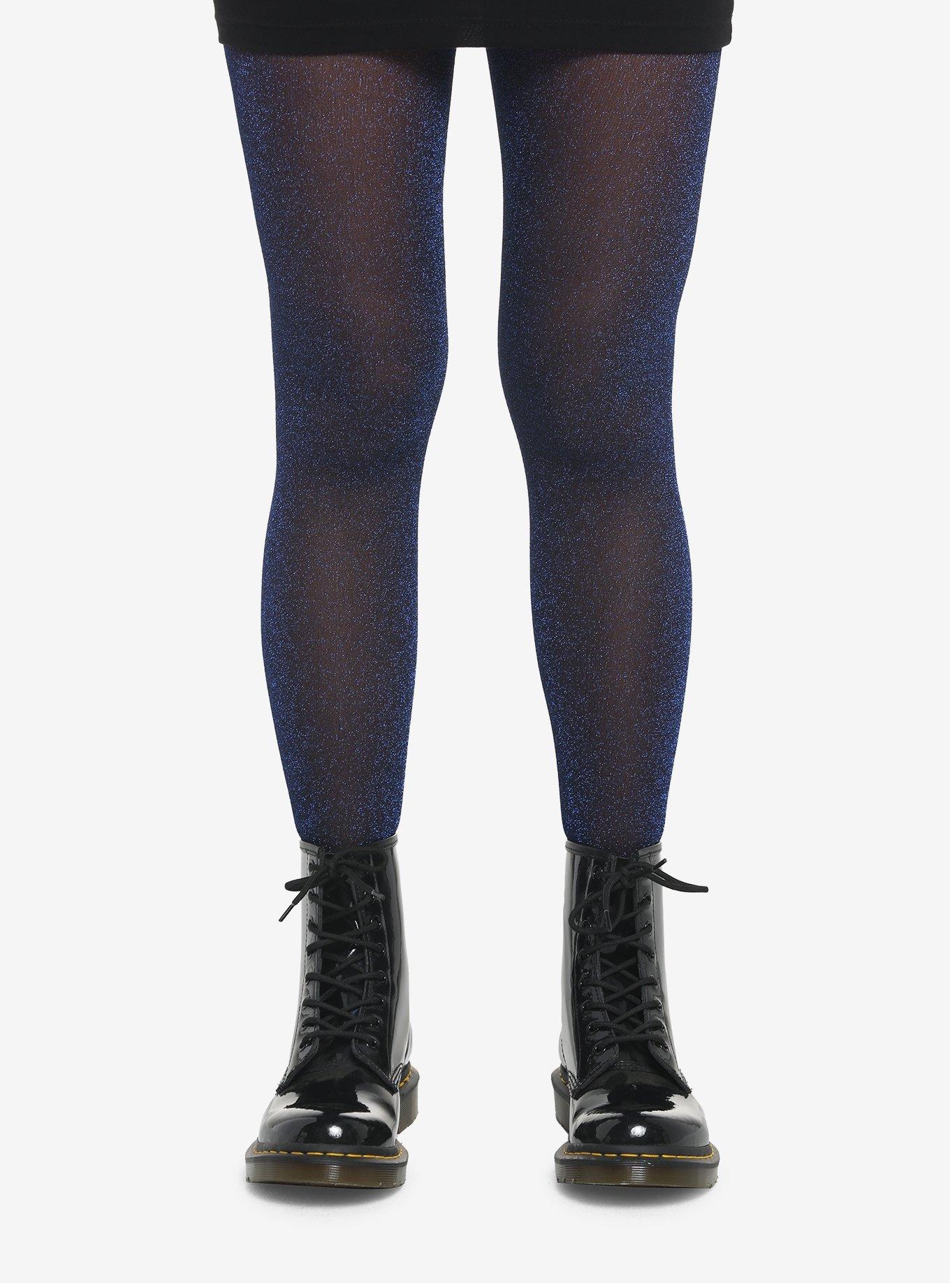 Blue Shimmer Tights Hot Topic