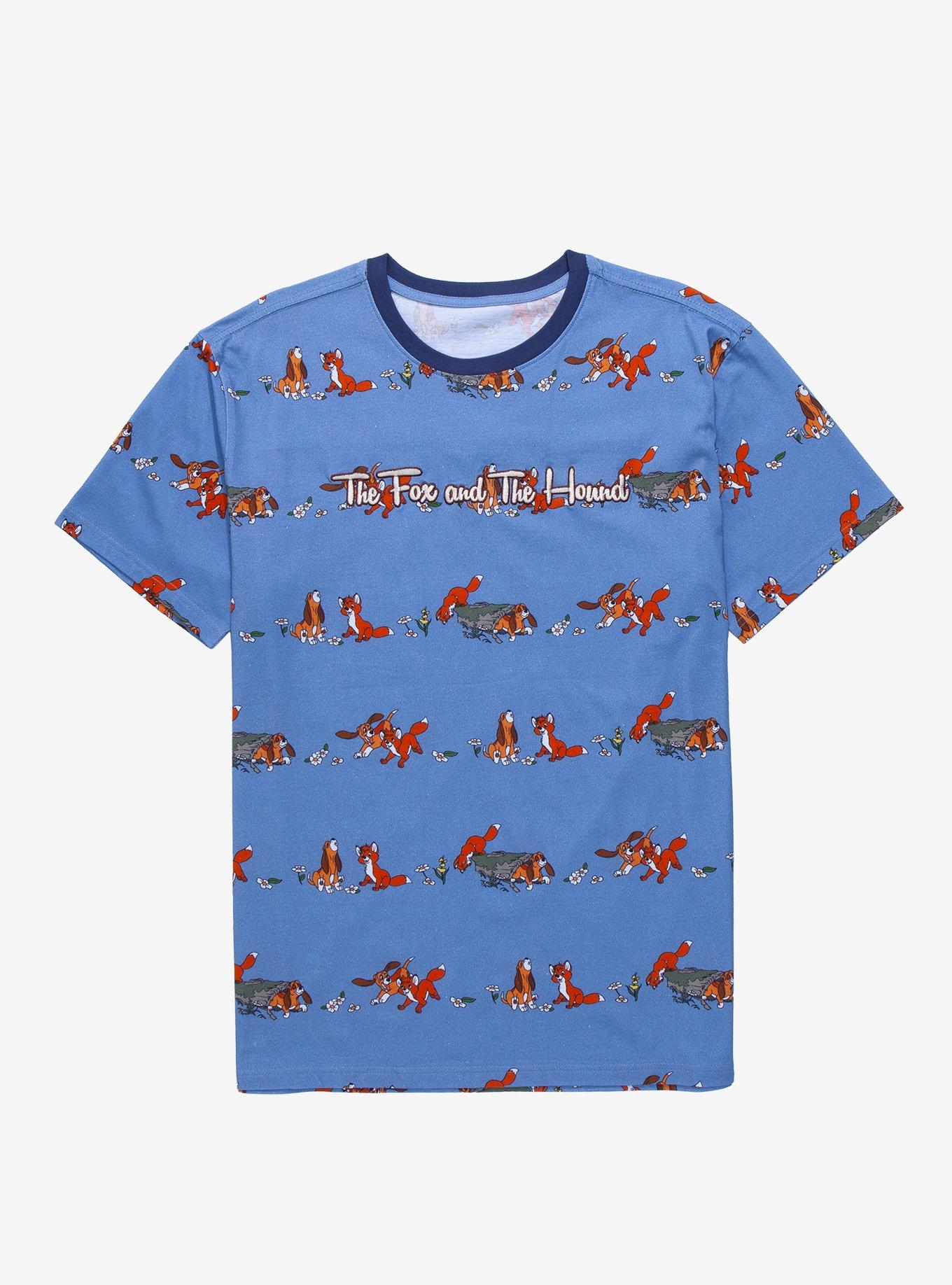 Disney The Fox and The Hound Linear Allover Print T-Shirt - BoxLunch Exclusive