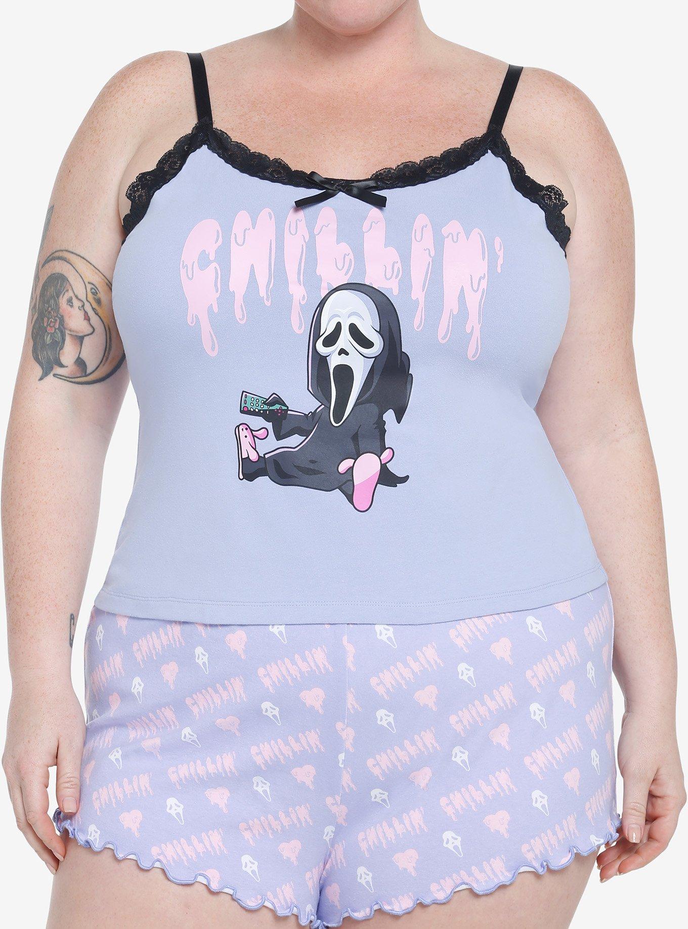 Scream Ghost Face Pastel Girls Lounge Set Plus Size, MULTI, hi-res