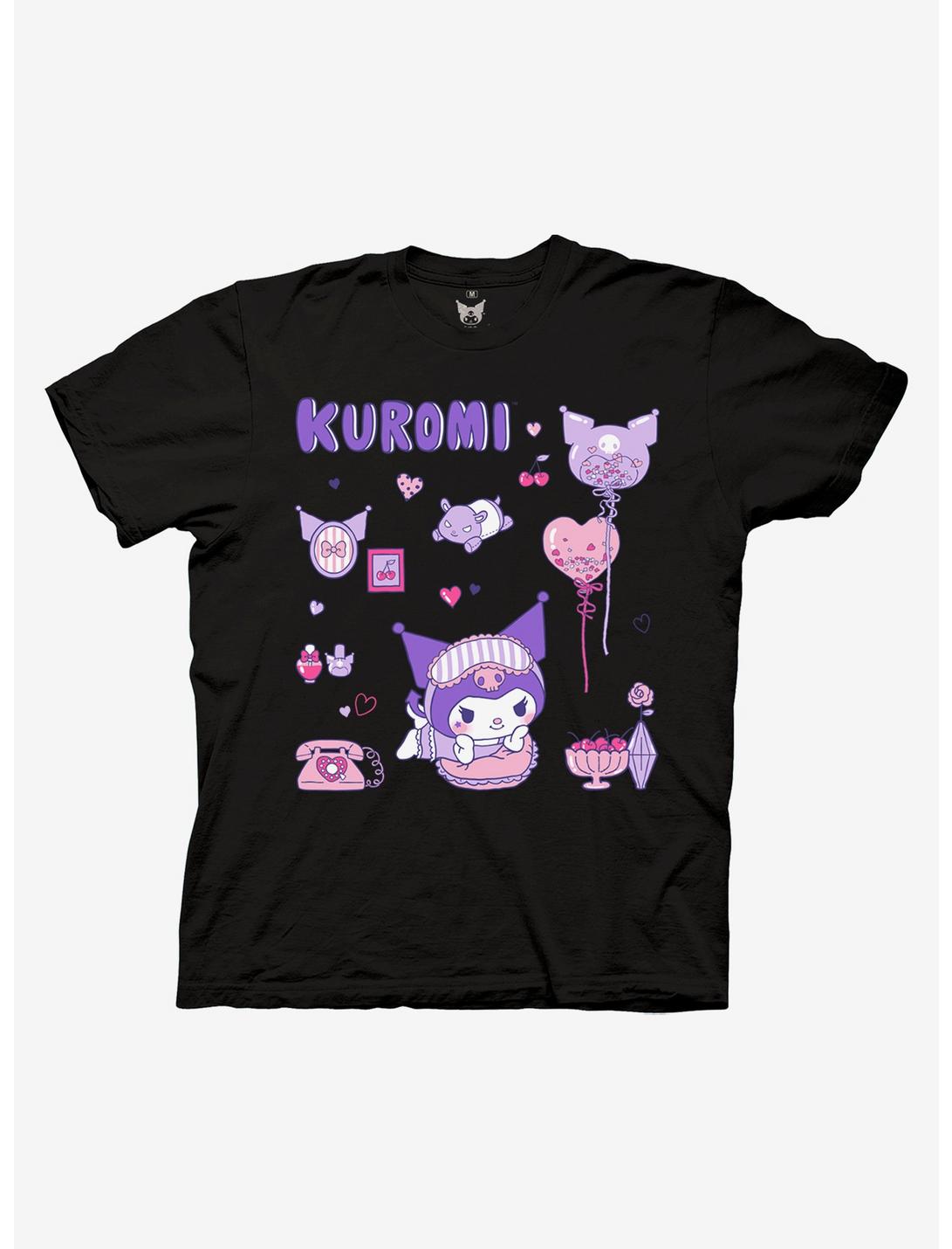 Kuromi Sleepover Boyfriend Fit Girls T-Shirt, MULTI, hi-res