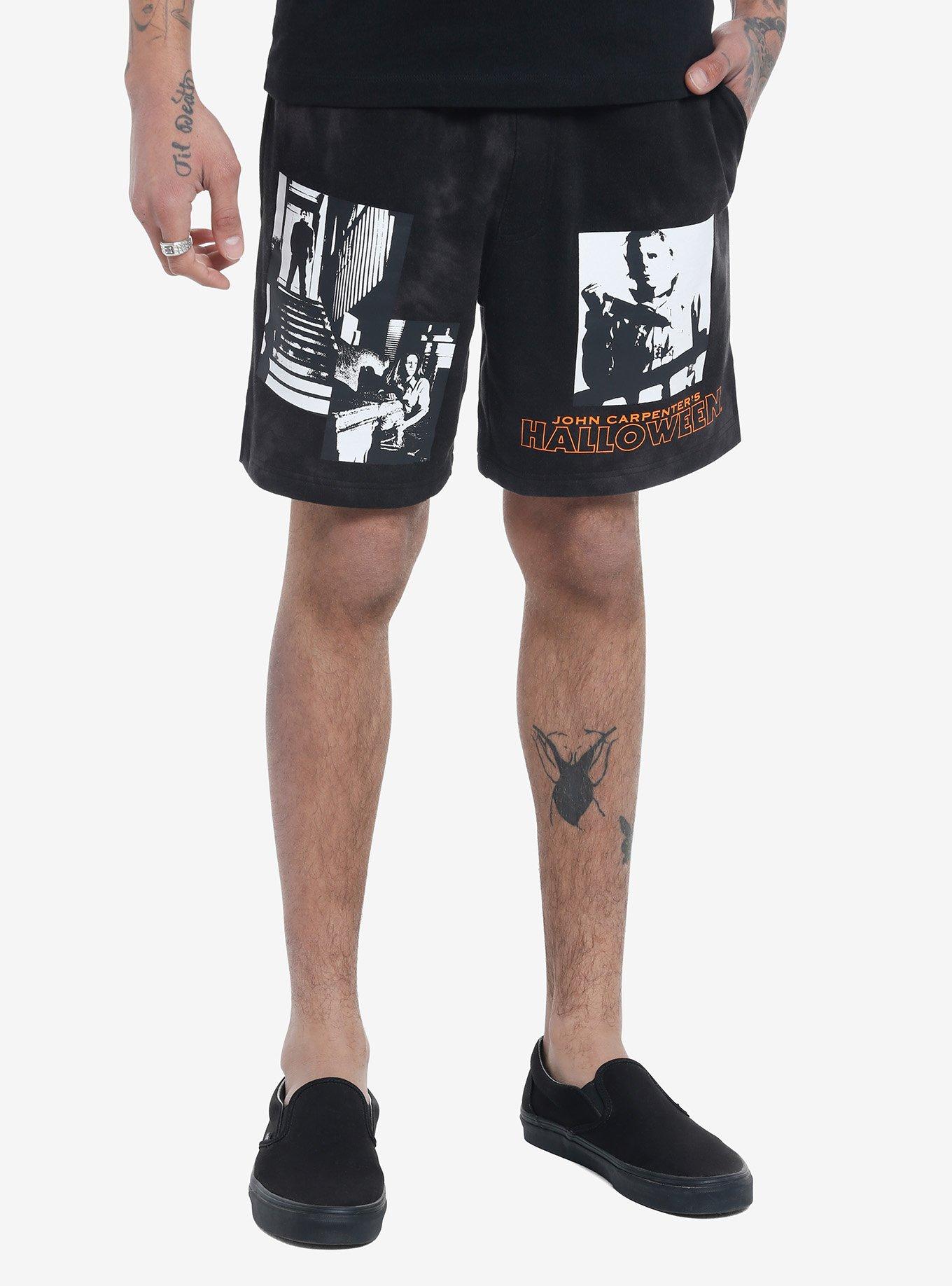 Halloween Panel Dark Wash Lounge Shorts, MULTI, hi-res