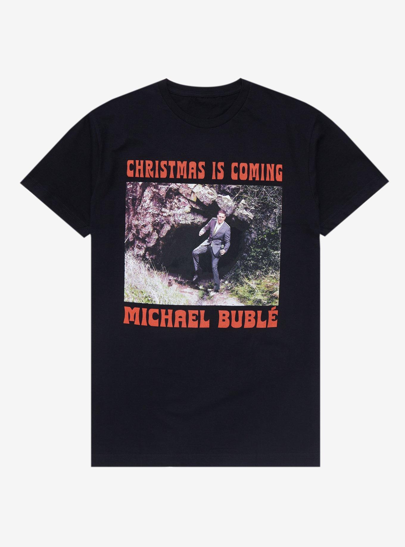 Michael Buble Christmas Is Coming T-Shirt, BLACK, hi-res