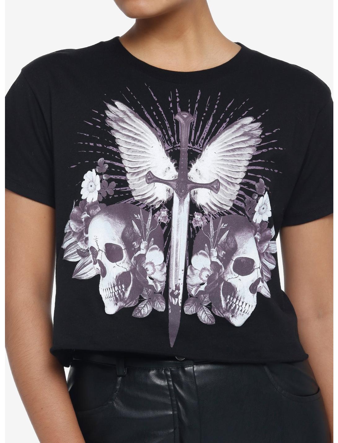 Winged Sword Girls Crop T-Shirt, MULTI, hi-res