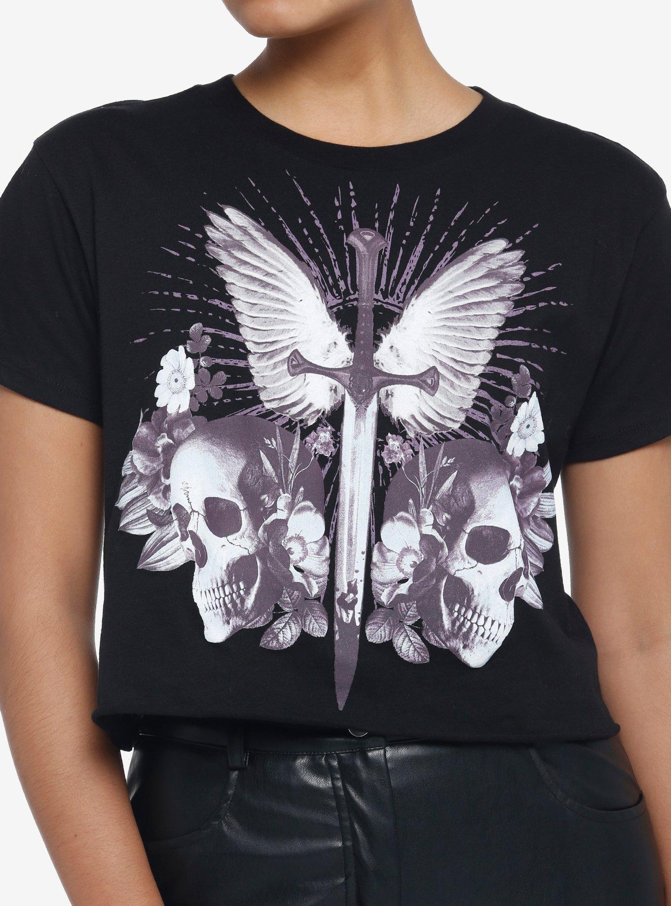 Winged Sword Girls Crop T-Shirt, MULTI, hi-res