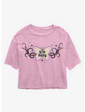 Y2K Baby Butterfly Girls Crop T-Shirt, , hi-res