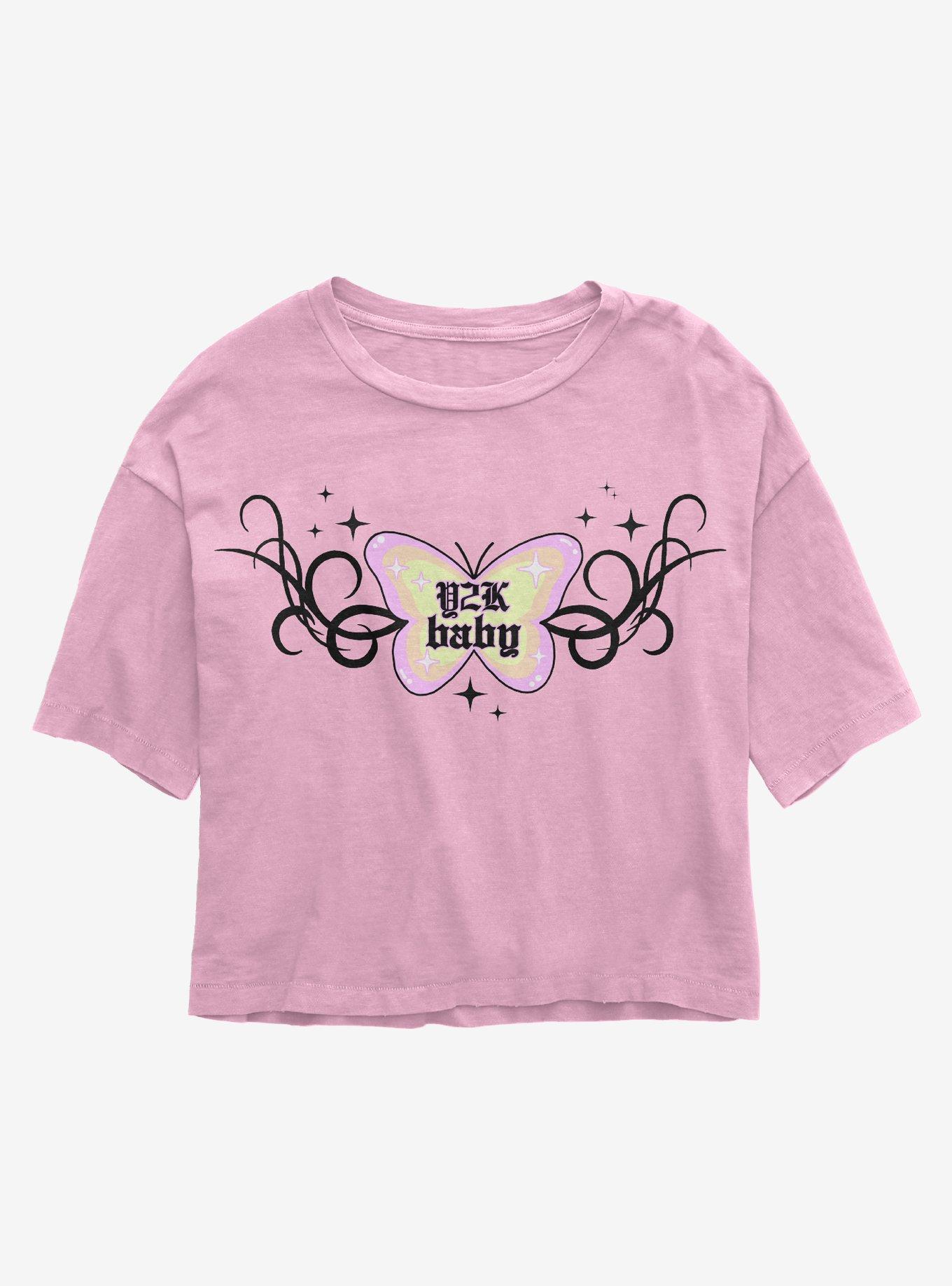 Y2K Baby Butterfly Girls Crop T-Shirt