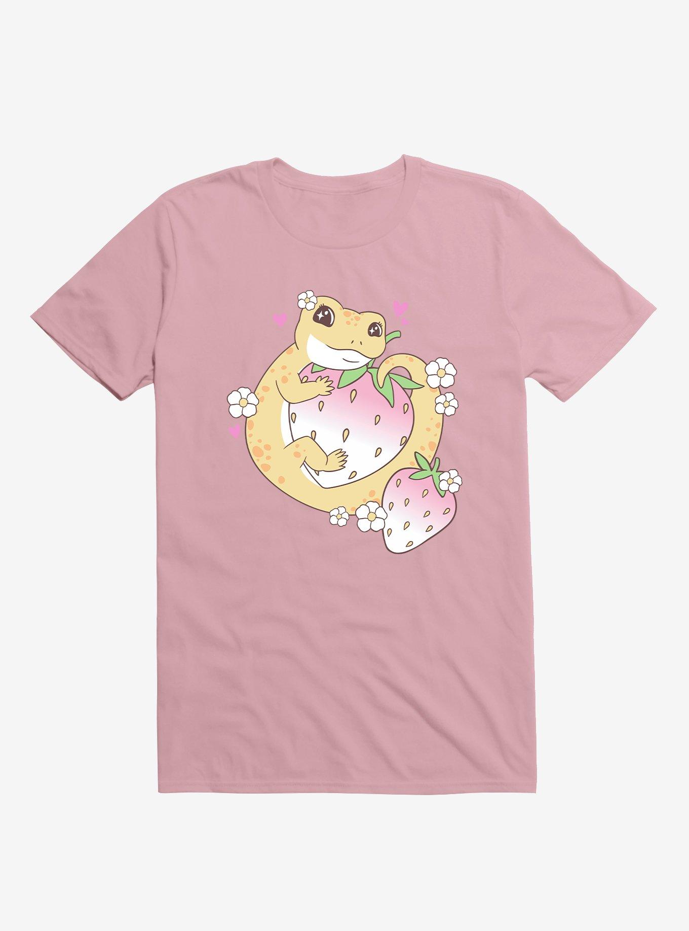 Strawberry Gecko Boyfriend Fit Girls T-Shirt, MULTI, hi-res