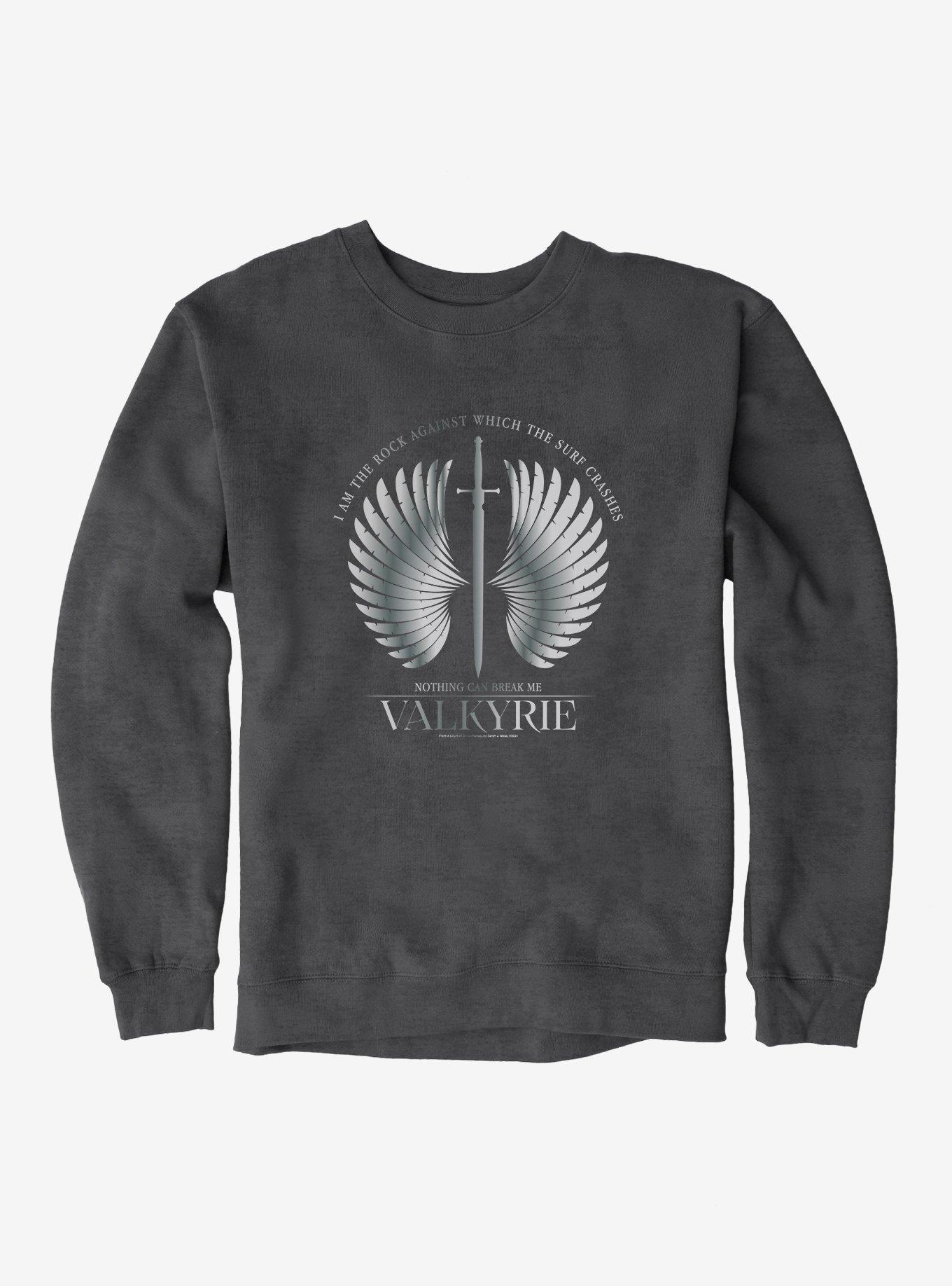 A Court Of Silver Flames Valkyrie Wings Sweatshirt, DARK HEATHER, hi-res