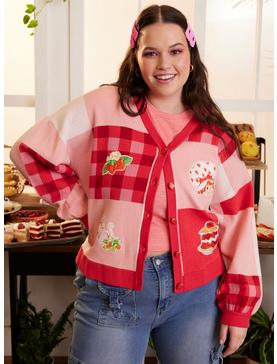Strawberry Shortcake Gingham Patchwork Girls Cardigan Plus Size, , hi-res