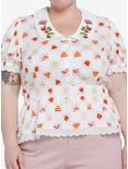 Strawberry Shortcake Embroidered Girls Woven Top Plus Size, MULTI, hi-res