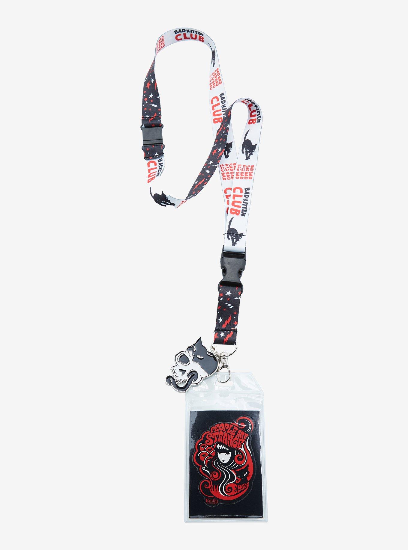 Emily The Strange Bad Kitten Club Lanyard, , hi-res