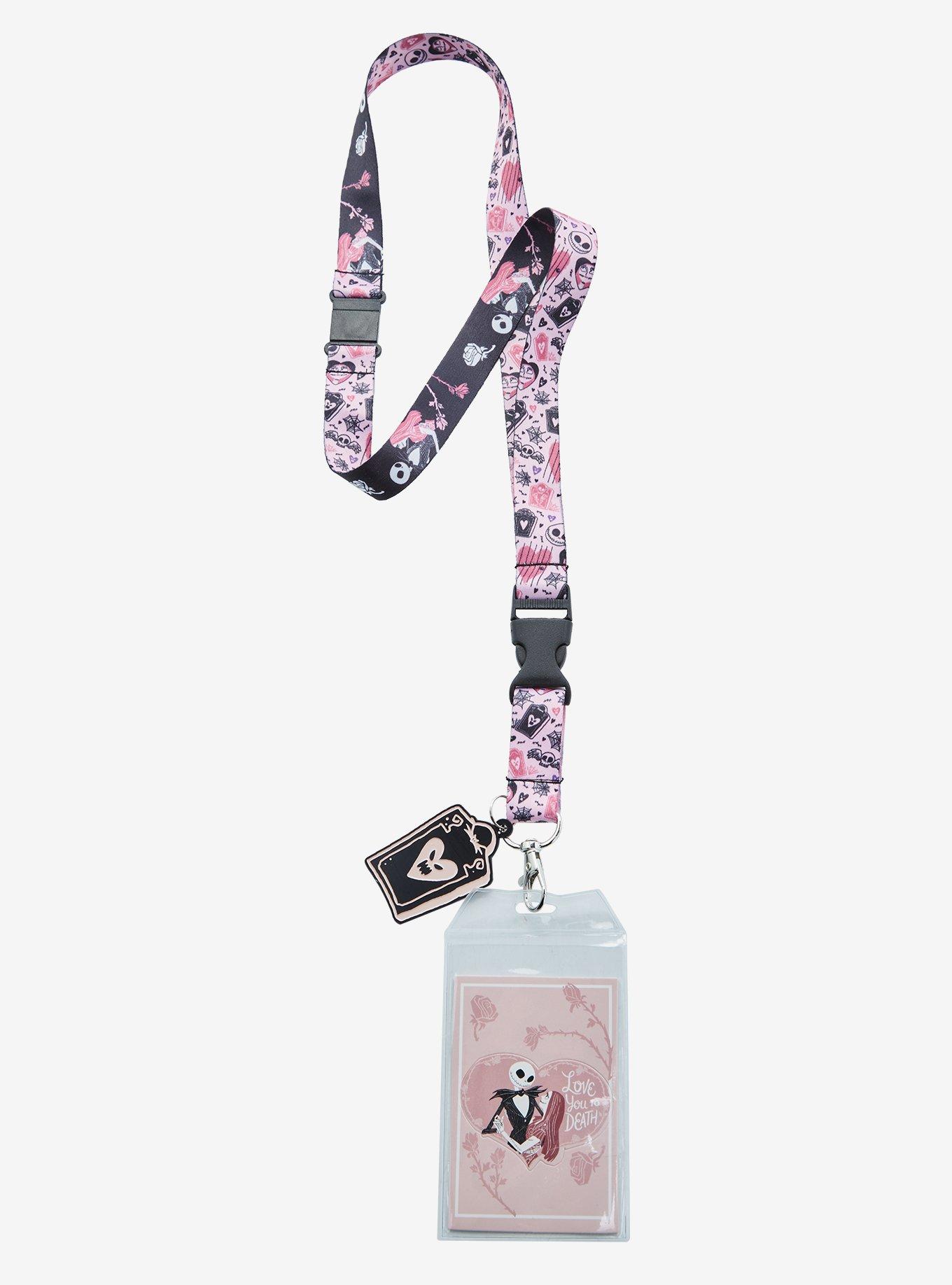 The Nightmare Before Christmas Pink & Black Lanyard, , hi-res