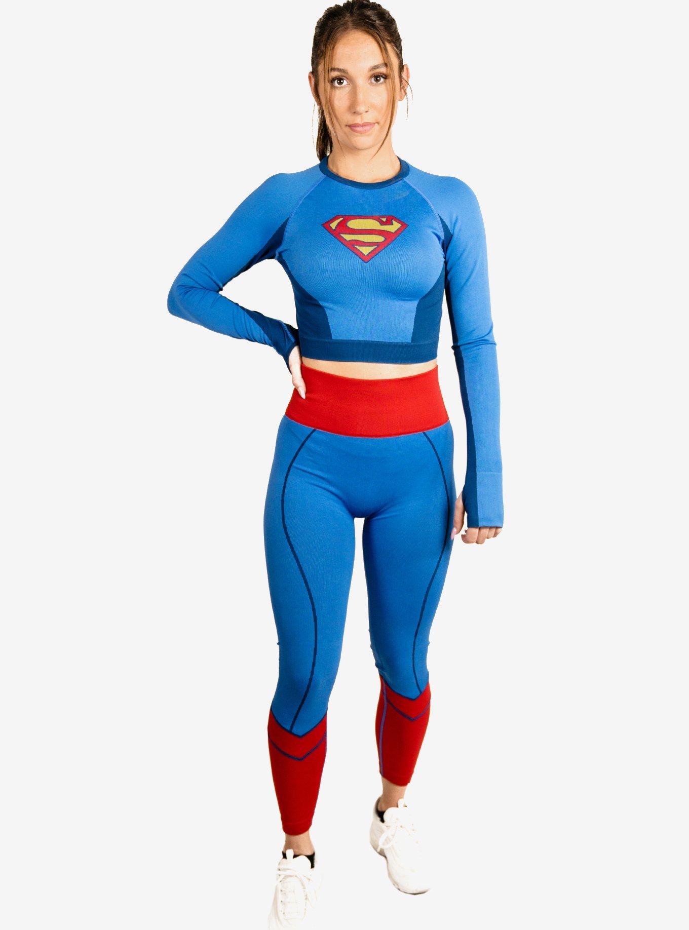 DC Comics Supergirl Active Athletic Leggings and Long Sleeve Top Set, , hi-res