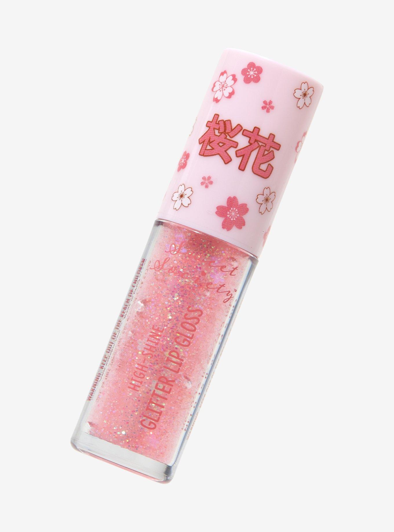 Sweet Society Sakura Pink Glitter Lip Gloss, , hi-res