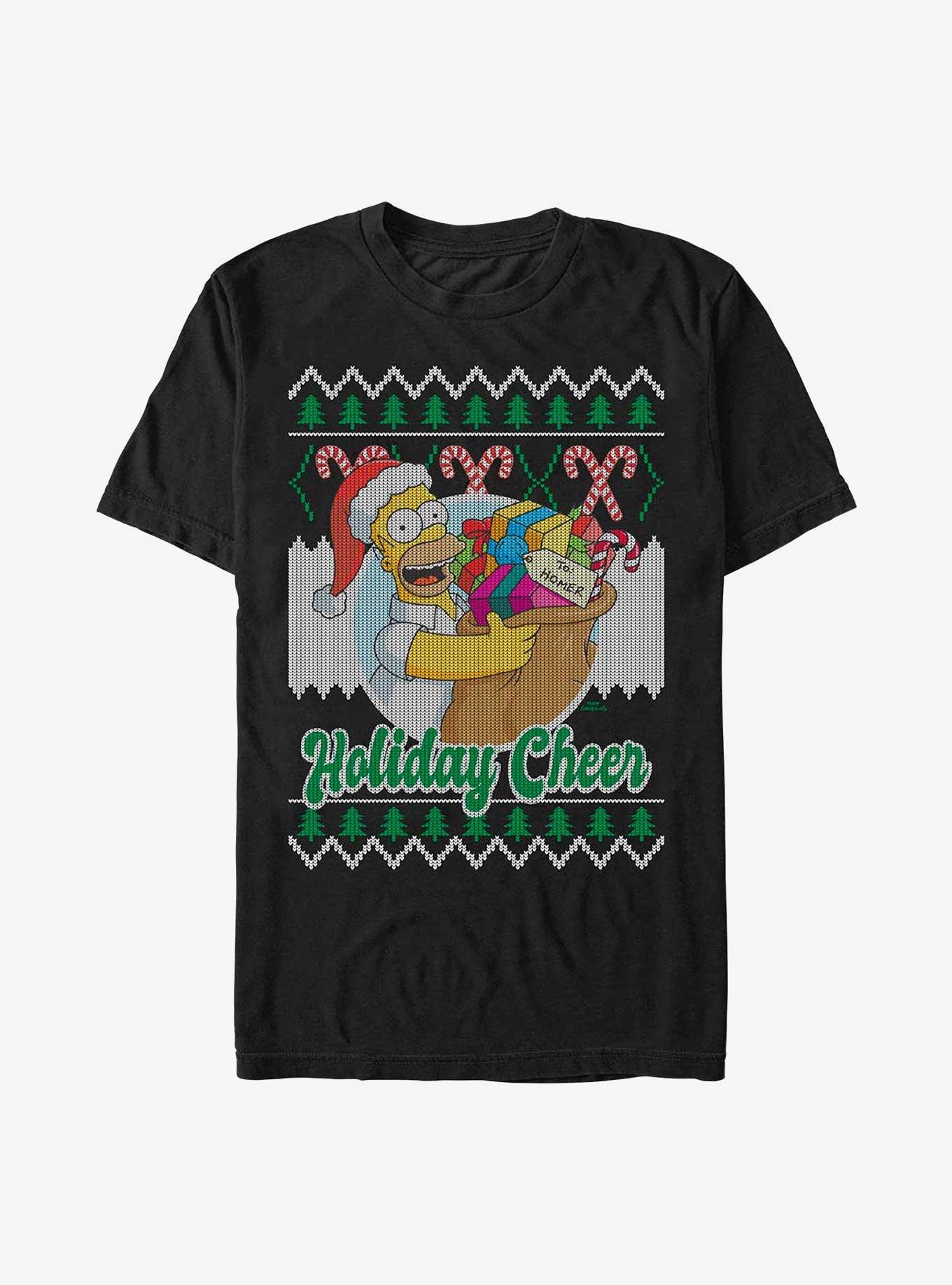 The Simpsons Homer Ugly Christmas T-Shirt, BLACK, hi-res