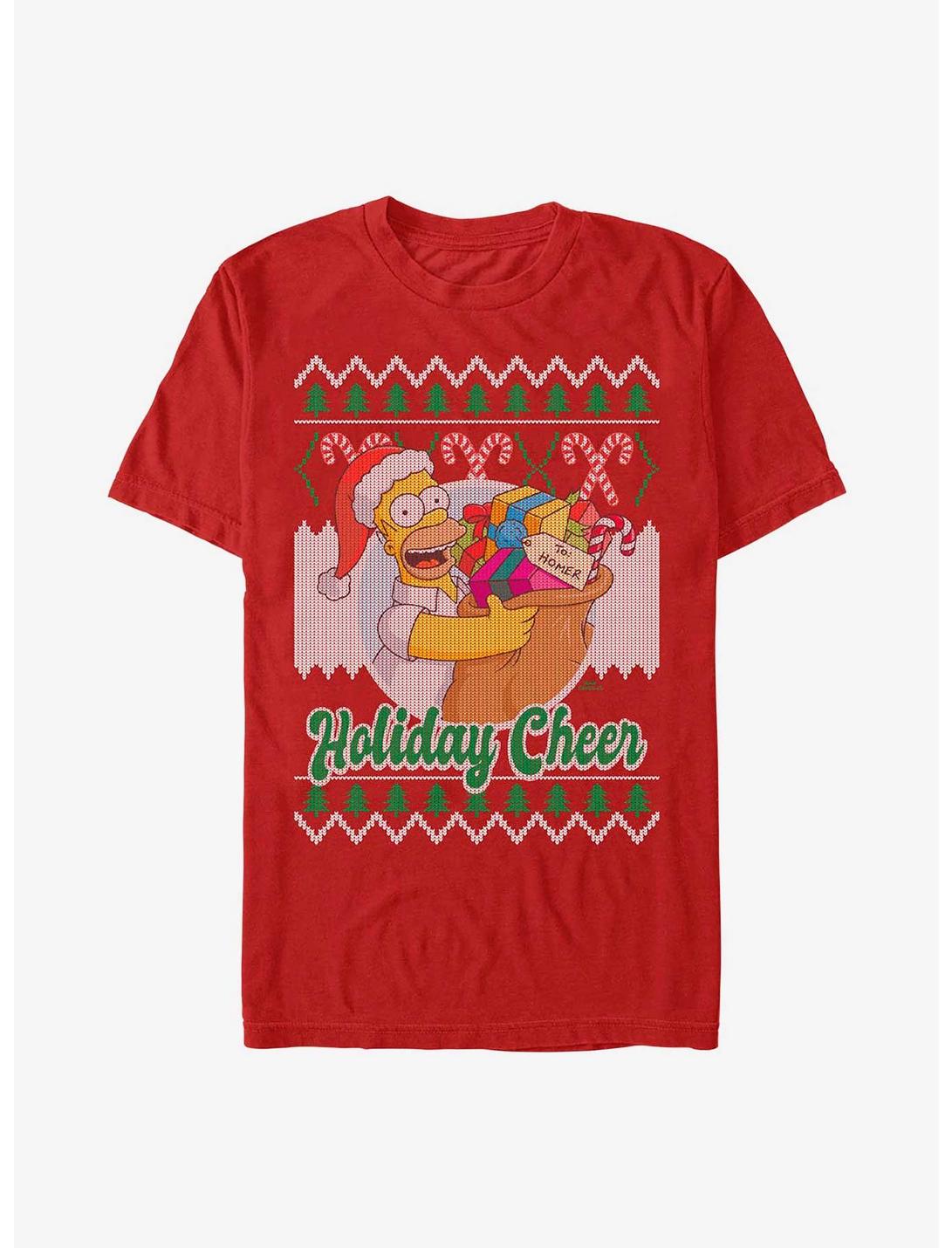 The Simpsons Homer Ugly Christmas T-Shirt, RED, hi-res