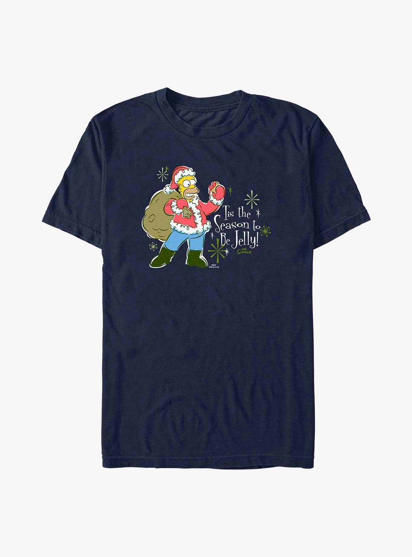 The Simpsons Santa Homer Jelly Season T-Shirt, NAVY, hi-res