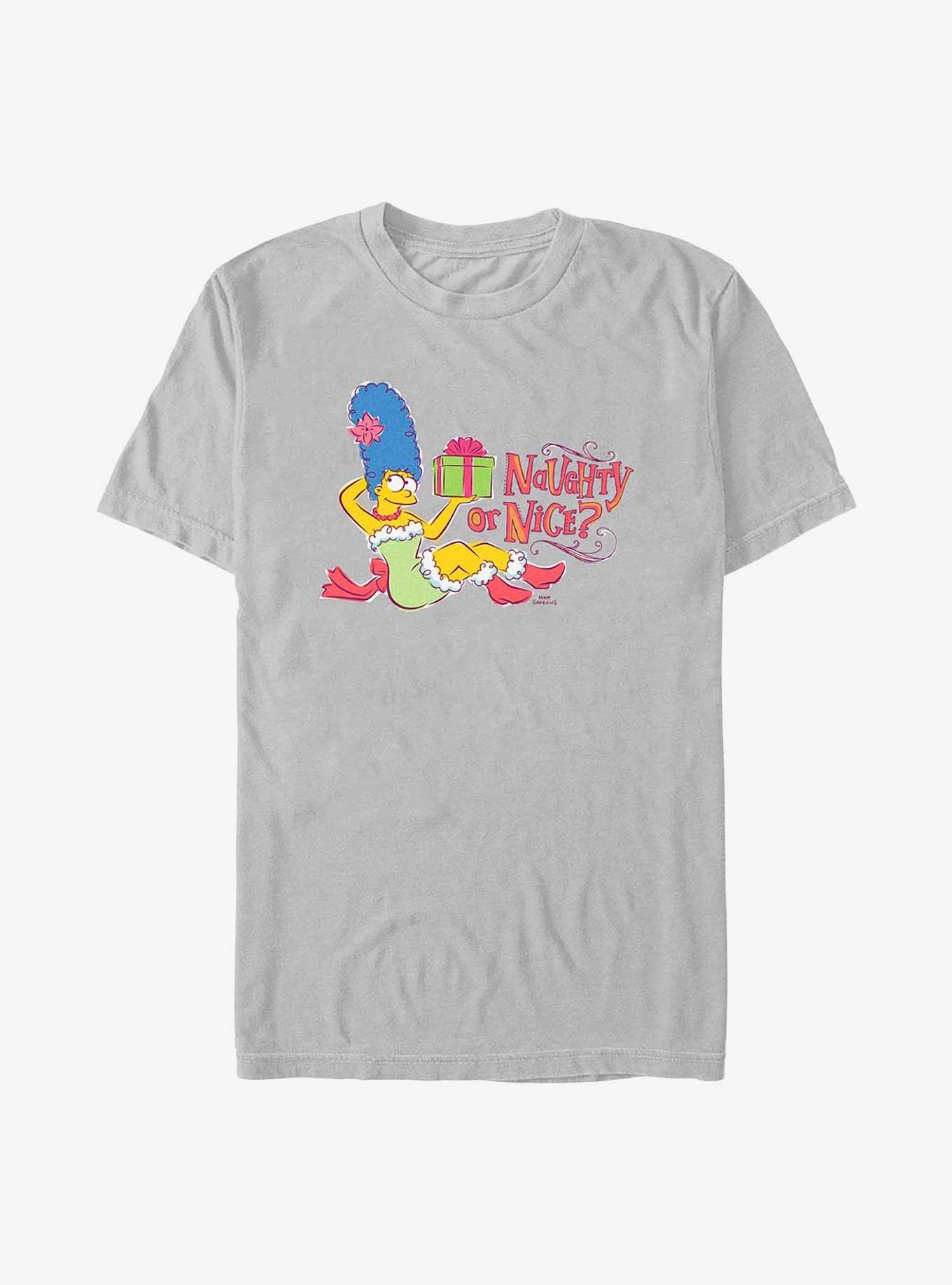 The Simpsons Naughty or Nice T-Shirt, SILVER, hi-res