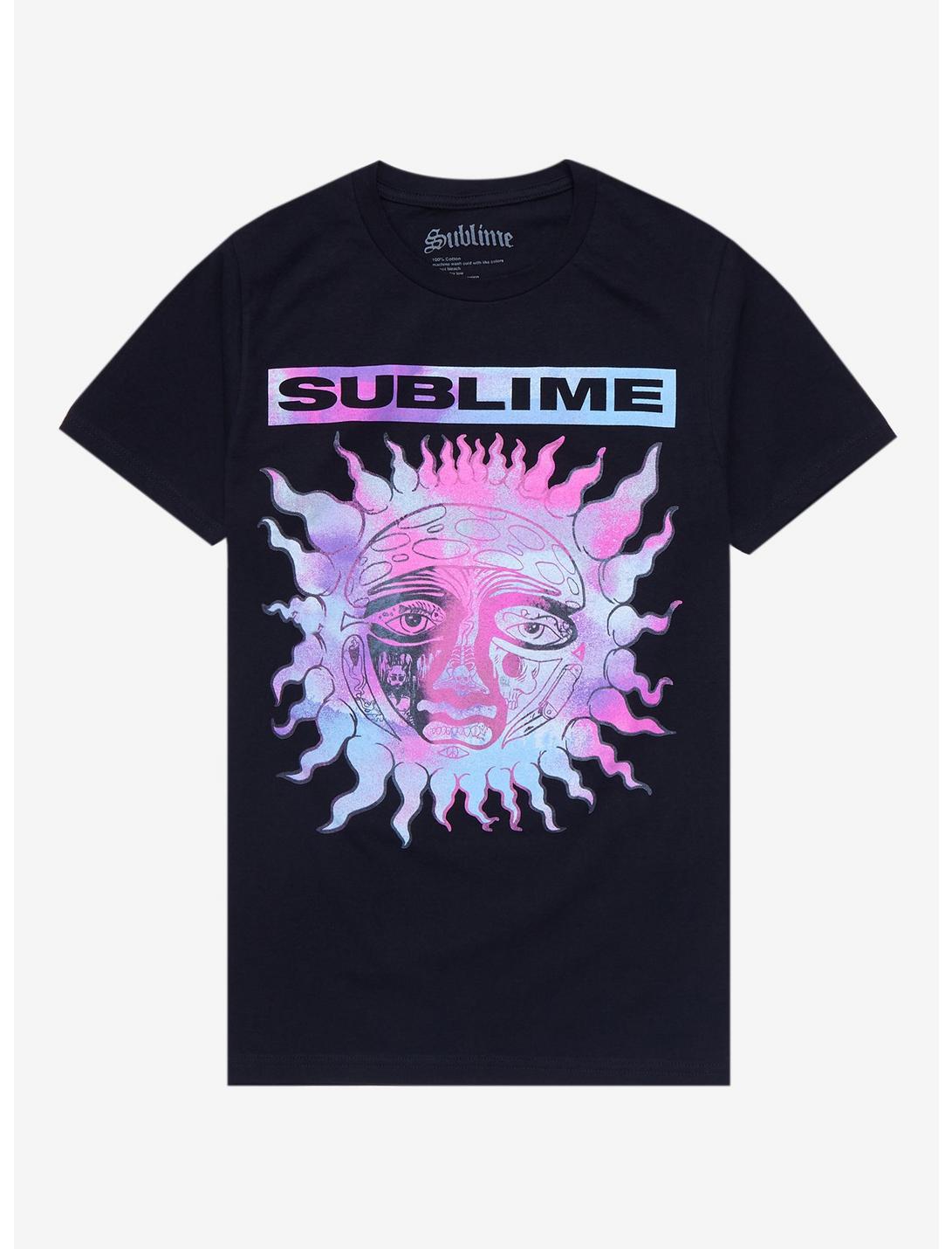Sublime Pastel Sun Boyfriend Fit Girls T-Shirt, BLACK, hi-res