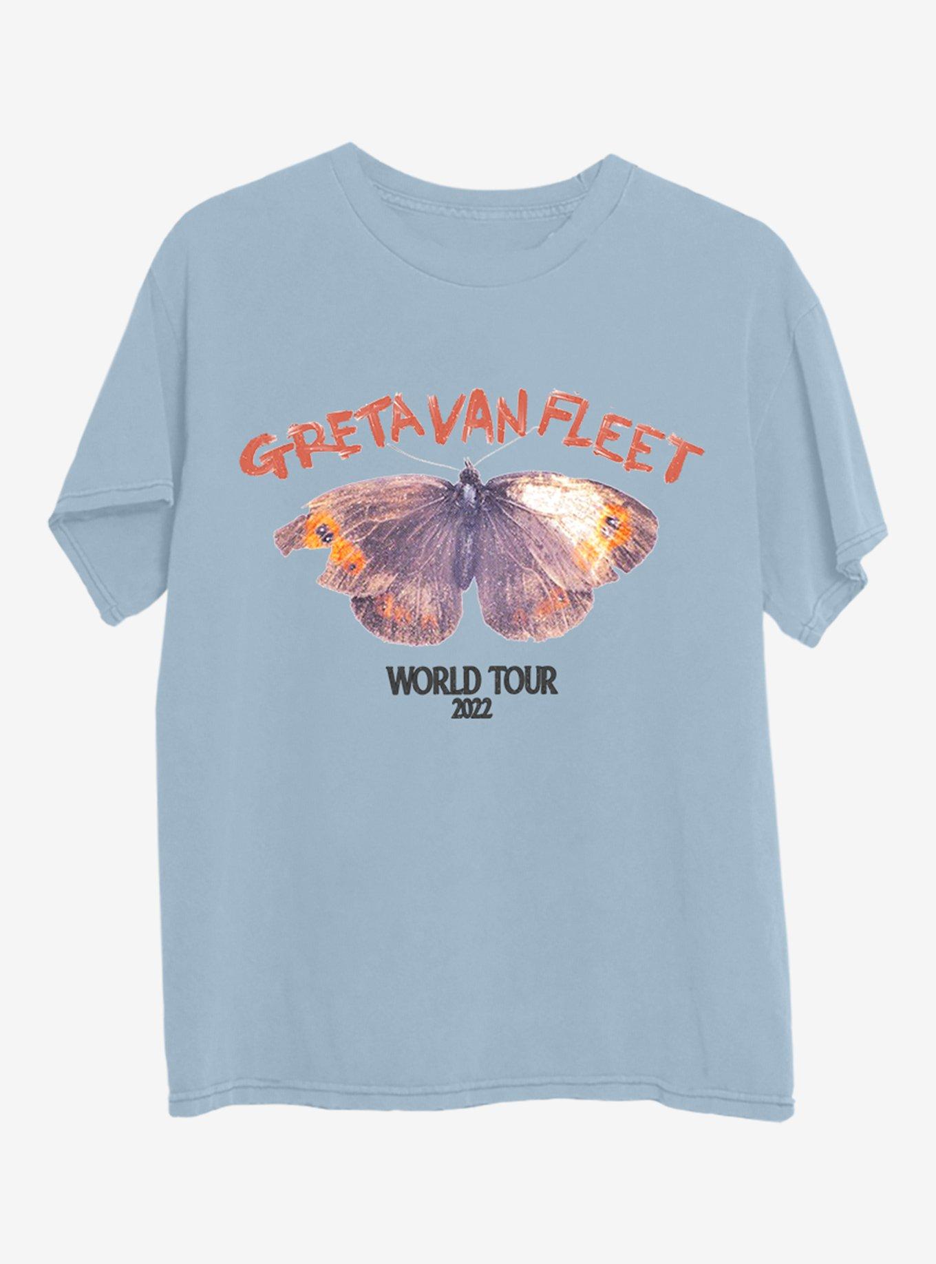 Greta Van Fleet Butterfly Boyfriend Fit Girls T-Shirt, LIGHT BLUE, hi-res