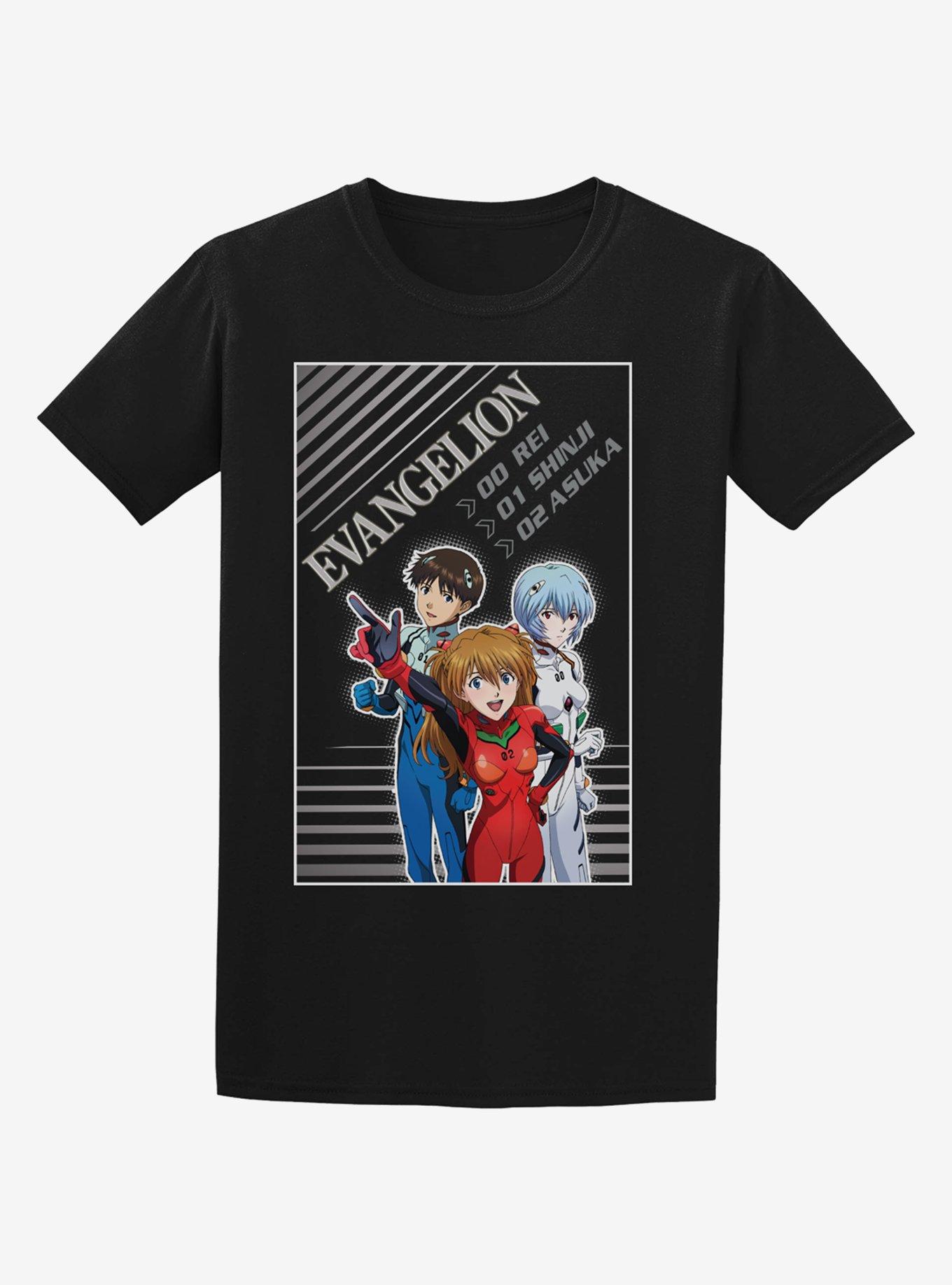 Neon Genesis Evangelion Pilot Trio T-Shirt, BLACK, hi-res