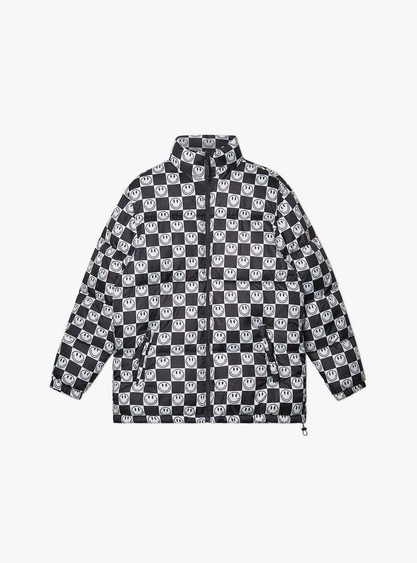 WeSC Checkerboard Smile Puffer Jacket Black | Hot Topic